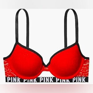 Victoria's Secret Where
Everywhere Light Lined Underwire
Bra 32C Red Lace